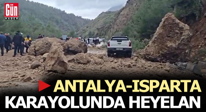 Antalya- Isparta karayolunda heyelan