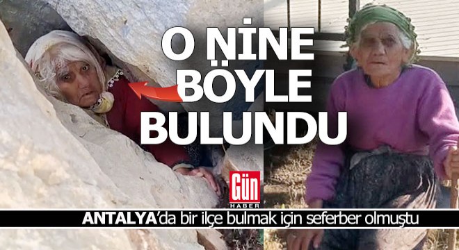 Antalya'da kaybolan nine kayalıkta böyle bulundu